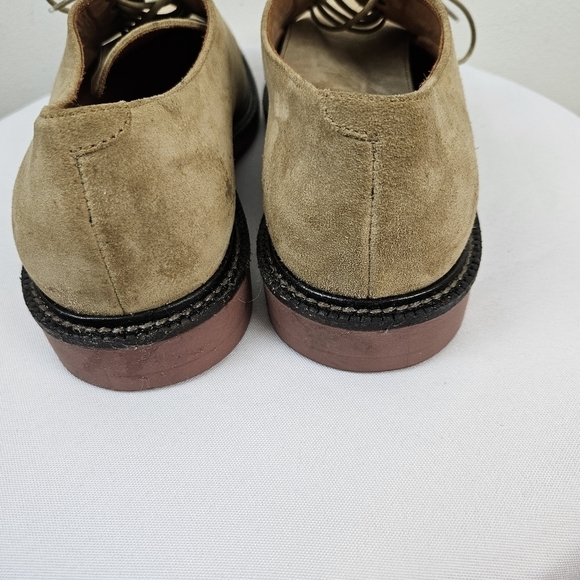 J. Crew Mens Kenton Suede Bucks 9 Cream Red Soles Oxford Shoes Lace Up - Picture 8 of 13